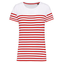 T-shirt femme Marini&egrave;re bio K3034 NAVY/WHITE STRIPES Rixheim