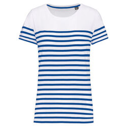 T-shirt femme Marini&egrave;re bio K3034 NAVY/WHITE STRIPES Rixheim