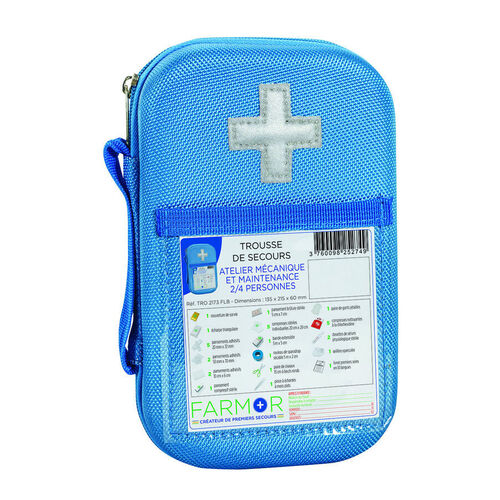 Trousse secours fluo ATELIER M&Eacute;CANIQUE & MAINTENANCE 2/4 PERSONNES